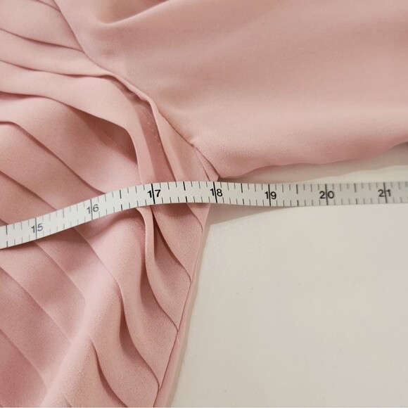 ZiZi Petites by Barbara Chodos Vintage 70s Chiffon Midi Dress Sheer Pink Size 6 - Picture 10 of 14